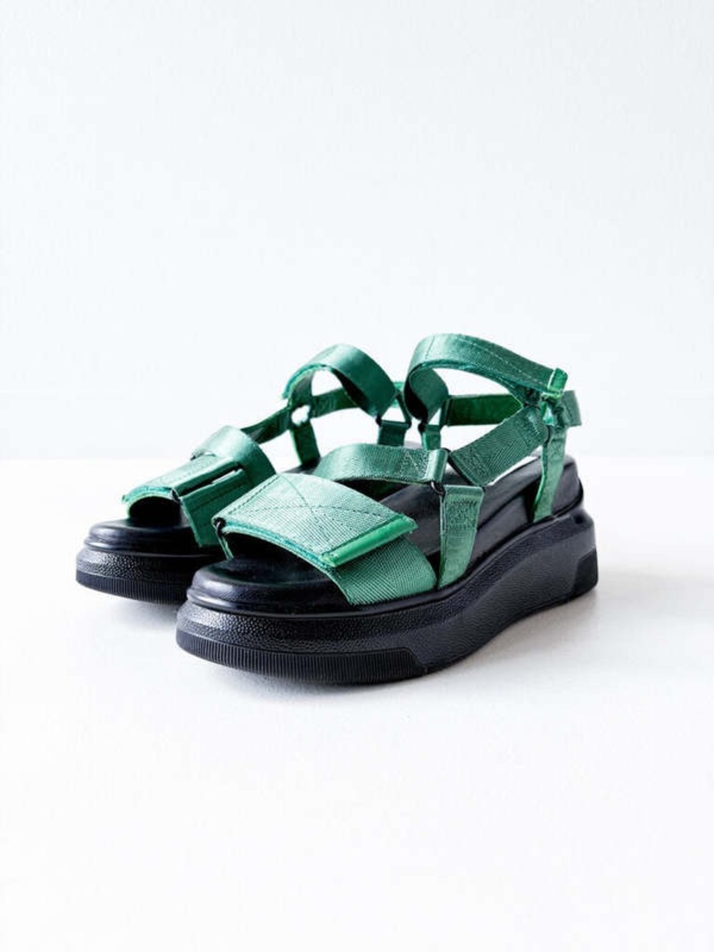 Green Platform Sport Sandals for Women